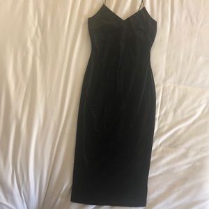 Velvet texture black dress